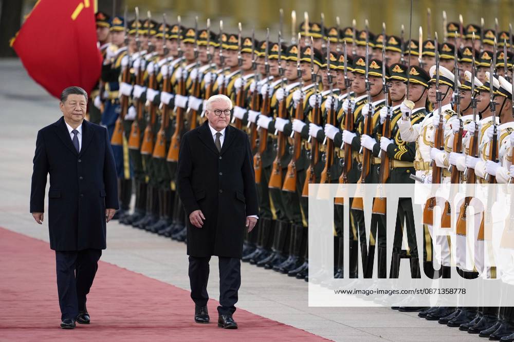 German president in Beijing German President Frank-Walter Steinmeier (R) attends a welcoming ceremony with Chinese President Xi Jinping at the Great Hall of the People in Beijing on Oct. 30, 2026. A14AA0005632245P