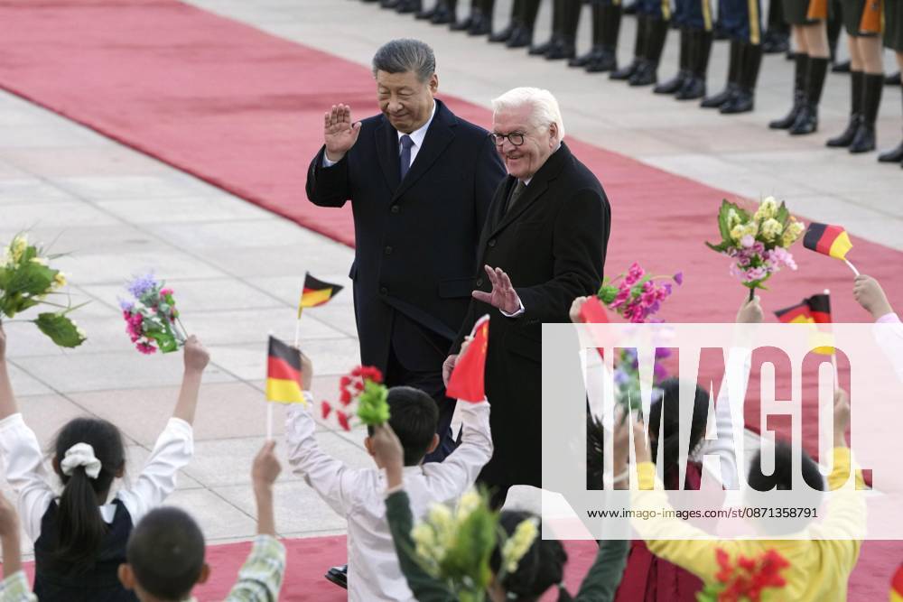 German president in Beijing German President Frank-Walter Steinmeier (R) attends a welcoming ceremony with Chinese President Xi Jinping at the Great Hall of the People in Beijing on Oct. 30, 2026. A14AA0005632246P
