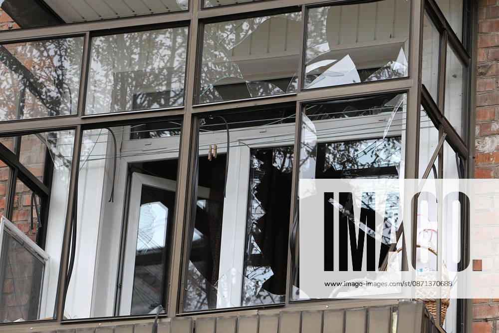 The window panes of a balcony in an apartment block on Oleksandra Polia Avenue are shattered by a Russian drone strike in Dnipro, Ukraine, on October 30, 2026. The Russian attack damaged at least five residential high-rise buildings and a school. More than 300 windows were shattered in the strike. (Photo by Mykola Miakshykov Ukrinform) Russian attack damages residential buildings and school in Dnipro