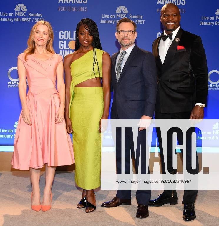 Leslie Mann, Danai Gurira, Christian Slater, and Terry Crews arriving at the 76th Annual Golden Globe Nominations in Beverly Hills, California - Dec 6, 2018 - Golden Globe Nominations 2018, Beverly Hills California United States Beverly Hilton Hotel