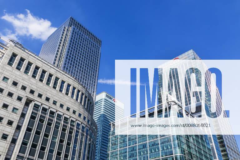 Thomson Reuters News Agency Headquarters Canary Wharf Tower Citi Bank Headquarters Citigroup Centre and HSBC Bank Finance and Banking District Canary Wharf London UK Europe