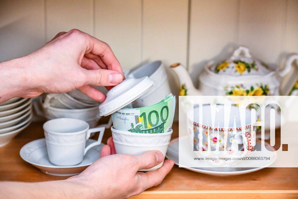 Symbol photo money hiding place sugar bowl