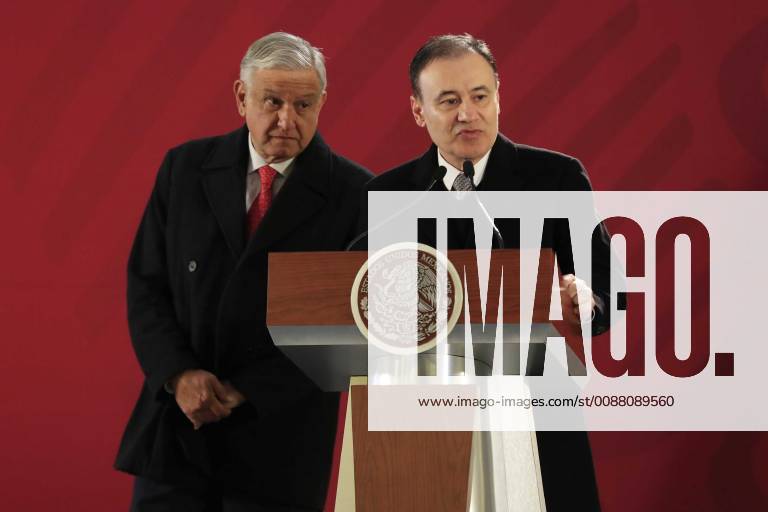 Mexiko, Andres Manuel Lopez Obrador Pressekonferenz January 3, 2019 - EUM20190103NAC06.JPG.CIUDAD DE MEXICO, Presidency Presidencia-AMLO.- 3 de enero del 2019. El presidente Andres Manuel Lopez Obrador y Alfonso Durazo, secretario de Seguridad Publica, durante conferencia matutina e Palacio Nacional. Foto: Agencia EL UNIVERSAL MAR. Foto: Agencia EL UNIVERSAL MAR. - ZUMAu78_ 20190103_zaf_u78_006