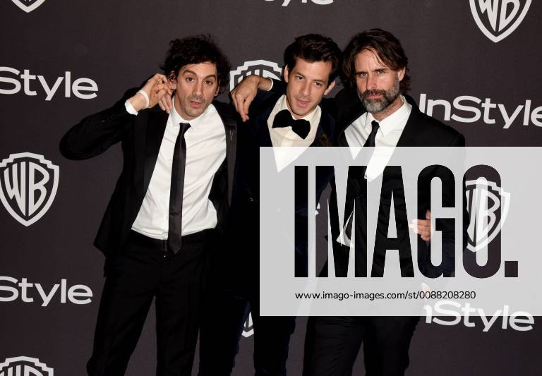 LOS ANGELES, CALIFORNIA - JANUARY 06: Anthony Rossomando, Mark Ronson and Andrew Wyatt attend the Warner InStyle Golden Globes After Party at the Beverly Hilton Hotel on January 06, 2019 in Beverly Hills, California. Photo: imageSPACE MediaPunch