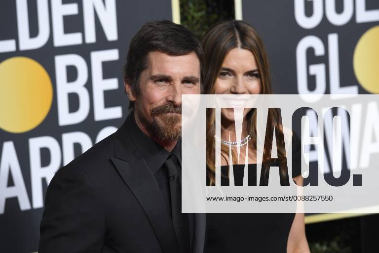 Los Angeles, California, U.S. - Christian Bale and Sibi Blazic during red carpet arrivals for the 76th Annual Golden Globe Awards at The Beverly Hilton Hotel. Los Angeles U.S. - ZUMAz03_ 20190106_zbp_z03_313