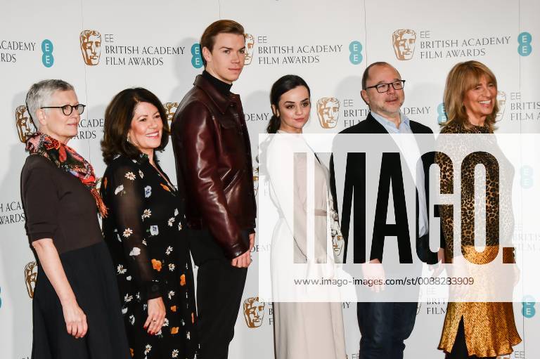 Alison Thompson, Pippa Harris, Will Poulter, Hayley Squires, Marc Samuelson and Jane Lush attend the EE BAFTA Film Awards Nominations Announcement at the Princess Anne Theatre, BAFTA in London. JANUARY 9th 2019 SLIx1980