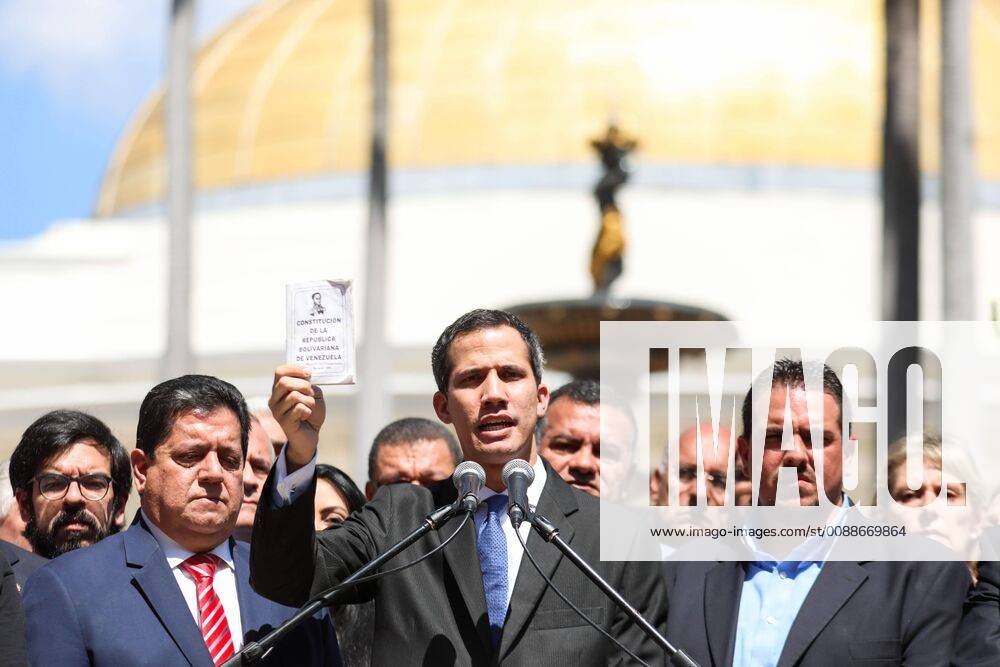 President of the Venezuelan Parliament Juan Guaido during an act at the Federal Legislative Palace, in Caracas, Venezuela, 21 January 2019. Guaido expressed that the legislative power will remain firm in its decisions which include not recognizing Nicolas Maduro s Government. Guaido says the Venezuelan Parliament remain strong !ACHTUNG: NUR REDAKTIONELLE NUTZUNG!