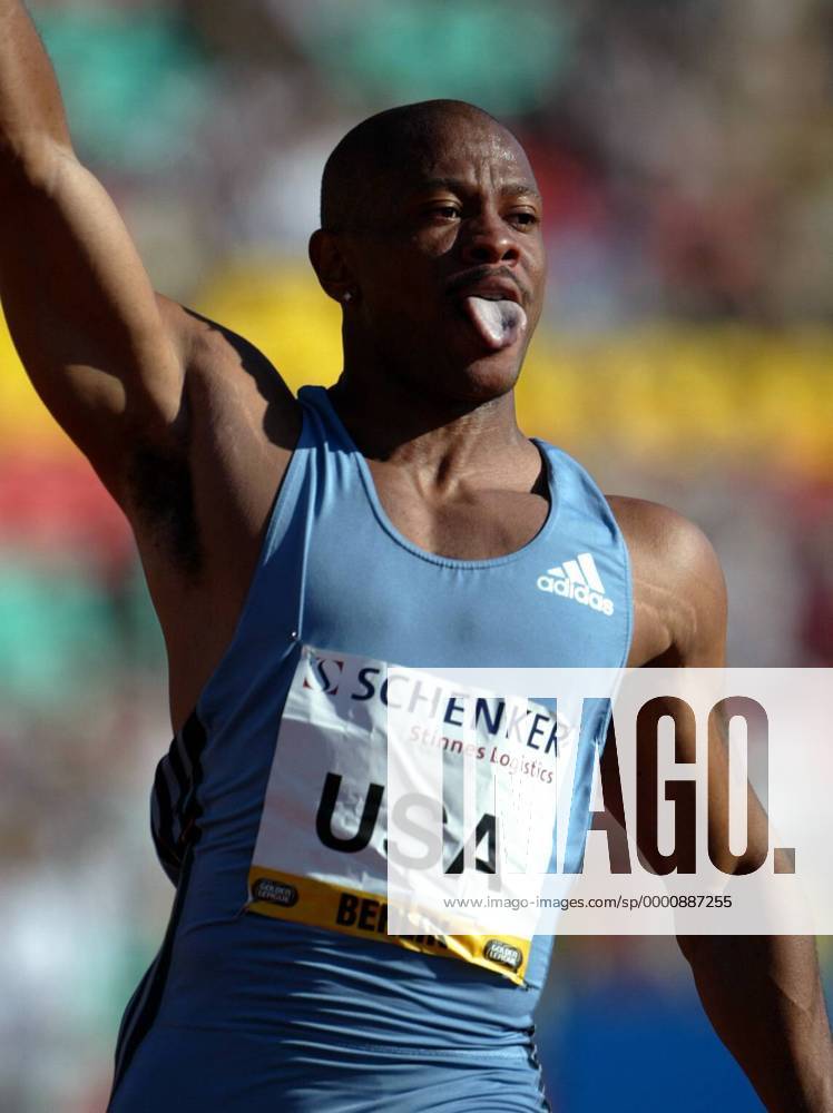 Maurice Greene (USA) - Siegesjubel Leichtathletik Herren ISTAF 2003, Golden League, Meeting, Leichtathletikmeeting, Einzelbild Berlin Freude,