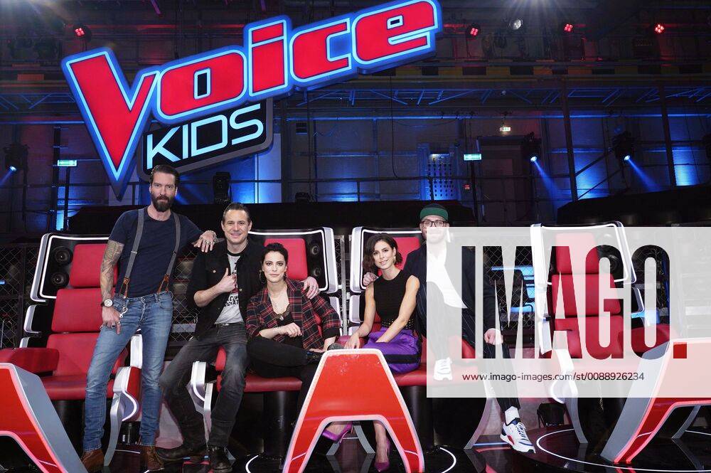 Alec Völkel Sascha Vollmer Stefanie Kloß Lena Meyer Landrut and Mark Forster at the Photocall for the TV Show The Voice Kids at Studio H Berlin Adlershof Berlin 28 01 2019 Foto:xT.xBartillax xFuturexImage