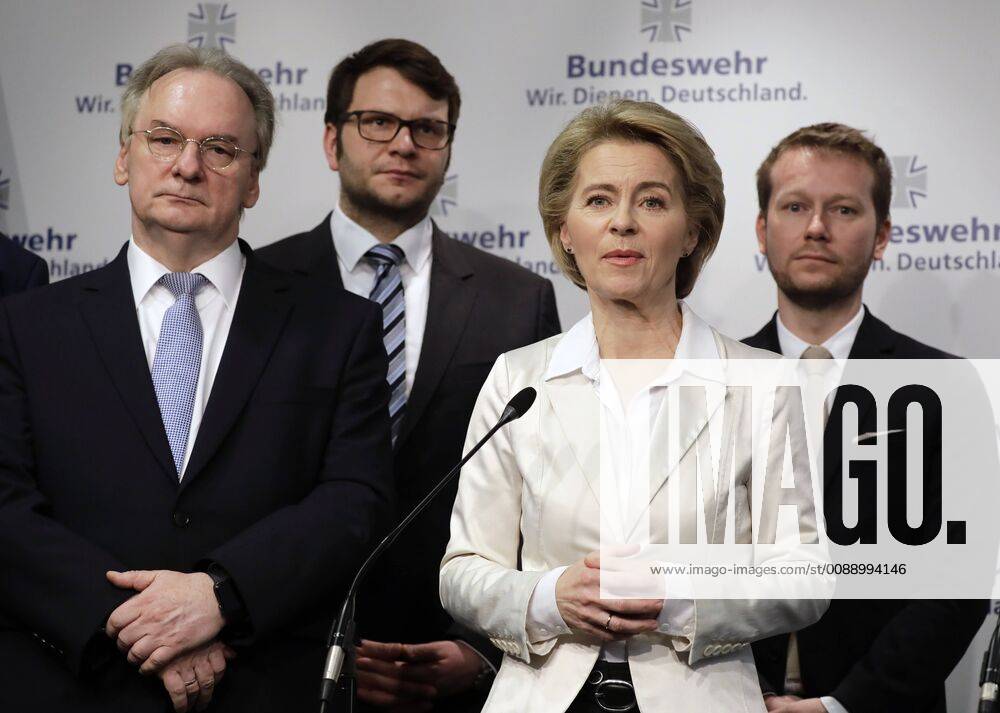 Reiner Haseloff Prime Minister of Saxony-Anhalt Marian Wendt CDU Ursula von der Leyen Federal Minister of Defence Christoph Bernstiel CDU Germany Berlin BMI and BMVg announce location for new cyber agency 31 01 2019