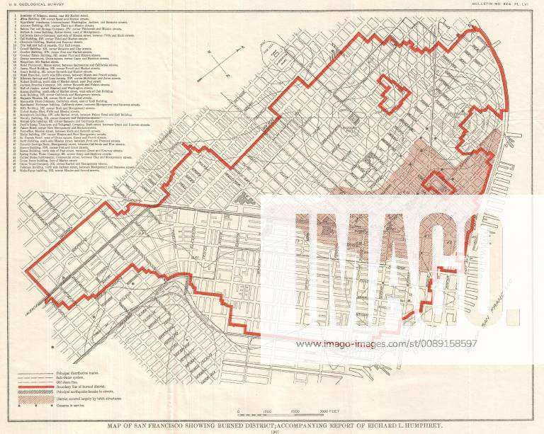 1907, Geological Survey Map of San Francisco after 1906 Earthquake