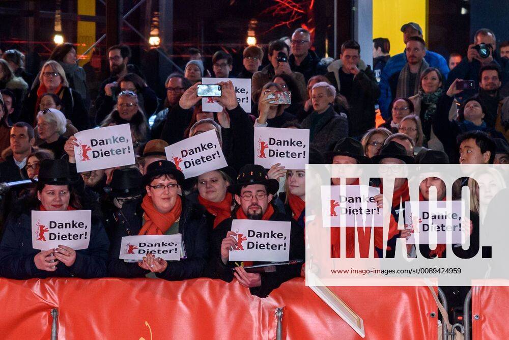 Film fans disguised as Dieter Kosslick thank the outgoing festival director during the award ceremony for the 69th Berlin International Film Festival snapshot photography F Boillot