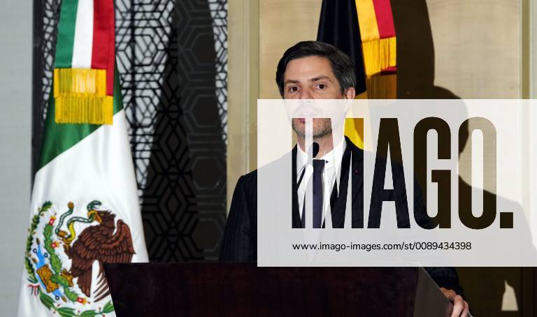 Ambassador of Belgium to Mexico, Antoine Evrard pictured at a briefing after the arrival of the Belgian delegation in Mexico city, Sunday 17 February 2019. Several federal and regional ministers accompany the princess on a economic mission to Mexico from 17 to 24 February. ERICxLALMAND 05532810