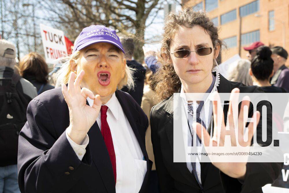 Atlanta, GA, U.S - One hundred demonstrators gathered at the Atlanta field office of U.S. Immigration and Customs Enforcement to protest againt President Trump s declaration of a national emergency in order to fund a wall along the U.S. Mexico border. The protest was part of a nationwide series of protests organized by MoveOn.org, and was locally supported by organizations such as the Georgia Alliance for Social Justice, the ACLU, and Project South. Pictured is activist PRISCILLA SMITH protraying Donna J. Trump at the protest. Atlanta U.S. - ZUMAe86_ 20190218_zap_e86_016