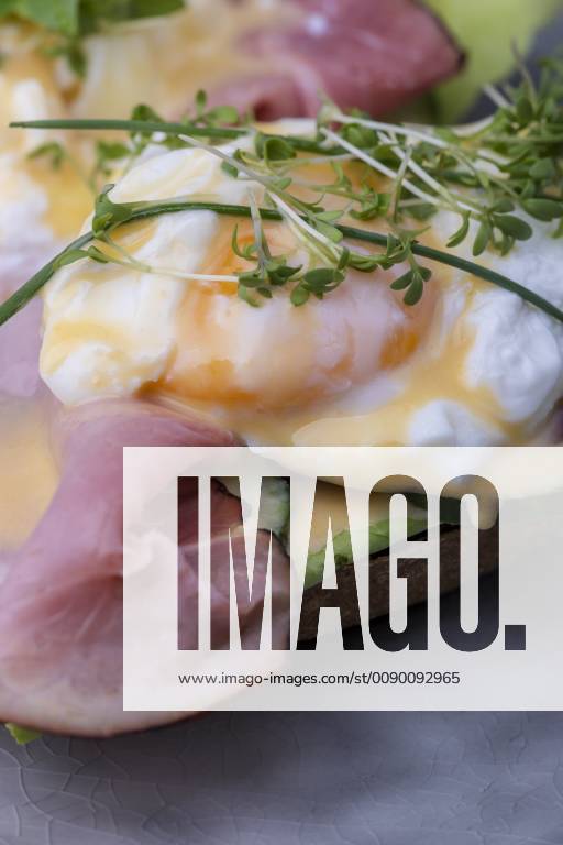 Close-up of a boiled egg with coffee eggs benedict 1035304833