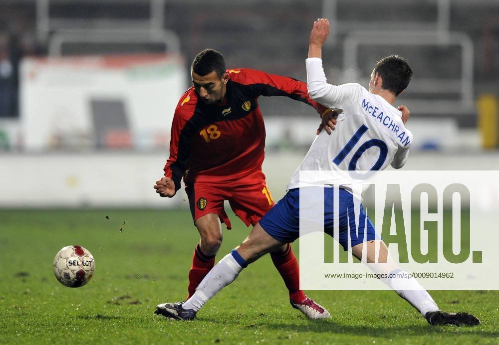 FOOTBALL UEFA EURO 2013 QUALIFICATION UNDER 21 BELGIUM ENGLAND OMAR EL KADDOURI JOSH MCEACHRAN Picture Michel GOUVERNEUR © REPORTERS PRESS AGENCY