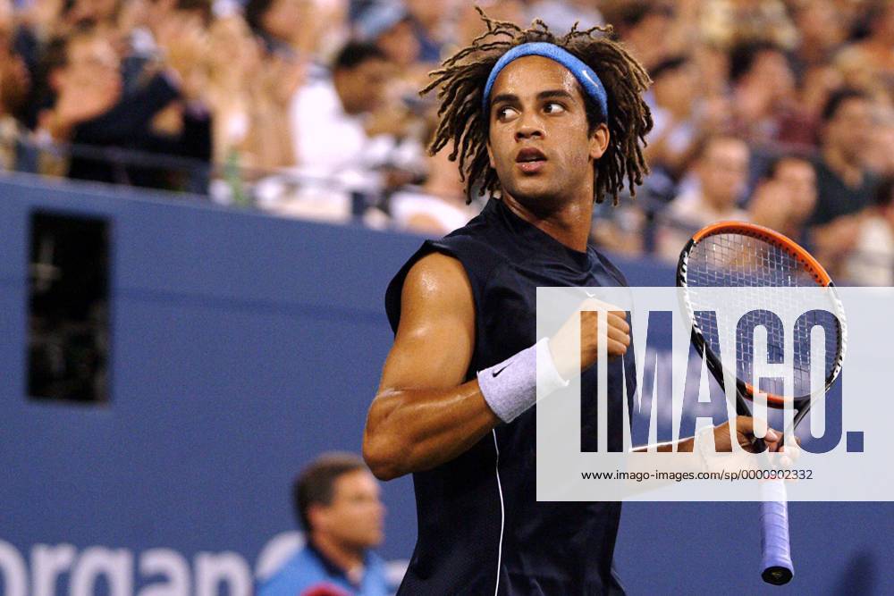 James Blake (USA) - Jubel Tennis Herren US-Open 2003, ATP-Tour, Grand Slam, Vdig Einzelbild Flushing Meadows, Meadow New York Freude,