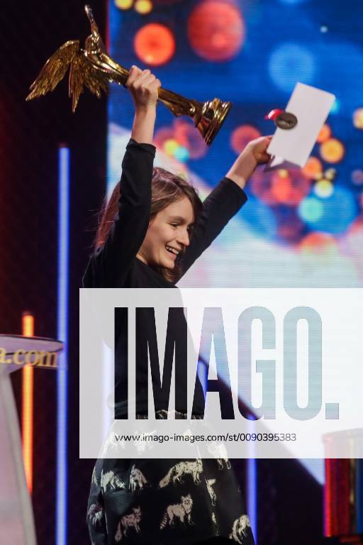 MOSCOW, RUSSIA â€“ MARCH 30, 2019: Actress Marta Kozlova accepts an award for Best Actress for her role in Alexei Fedorchenko s film Anna s War at the 32nd Nika Film Award Ceremony. Vyacheslav Prokofyev TASS TS0A675F