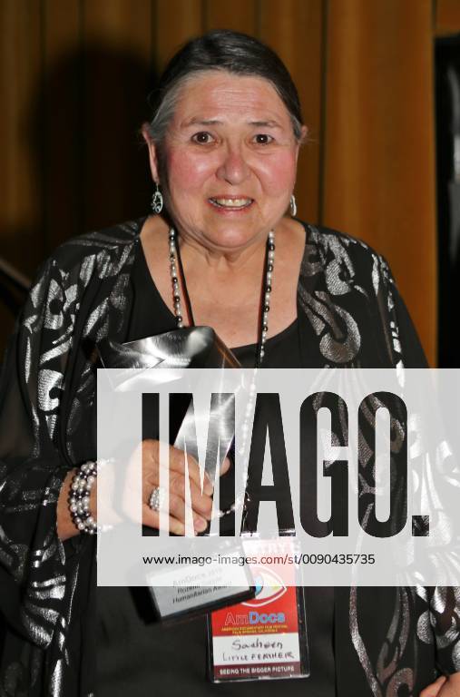 Palm Springs, California, U.S. - Native American Indian actress SACHEEN LITTLEFEATHER received the AmDocs 2019 Razene Supple Humanitarian Award for her work with bettering the rights for tribal life and portrayal of native Indian s in Hollywood, at the opening night of the American Documentary Film Festival. She is famous for accepting an Oscar for Marlon Brando at the 1973 Academy Awards in protest of depiction of American Indian People on screen. Palm Springs U.S. - ZUMA 20190329_mda_a35_110