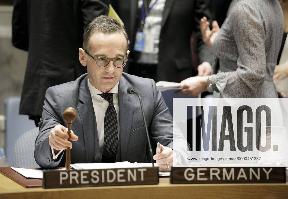 Federal Foreign Minister Heiko Maas SPD chairs UN Security Council briefing on Supporting the Non Proliferation Treaty Ahead of the 2020 Review Conference BM Maas travels to New York New York USA 02 04 2019 New York USA at the beginning of the German Presidency of the UN Security Council