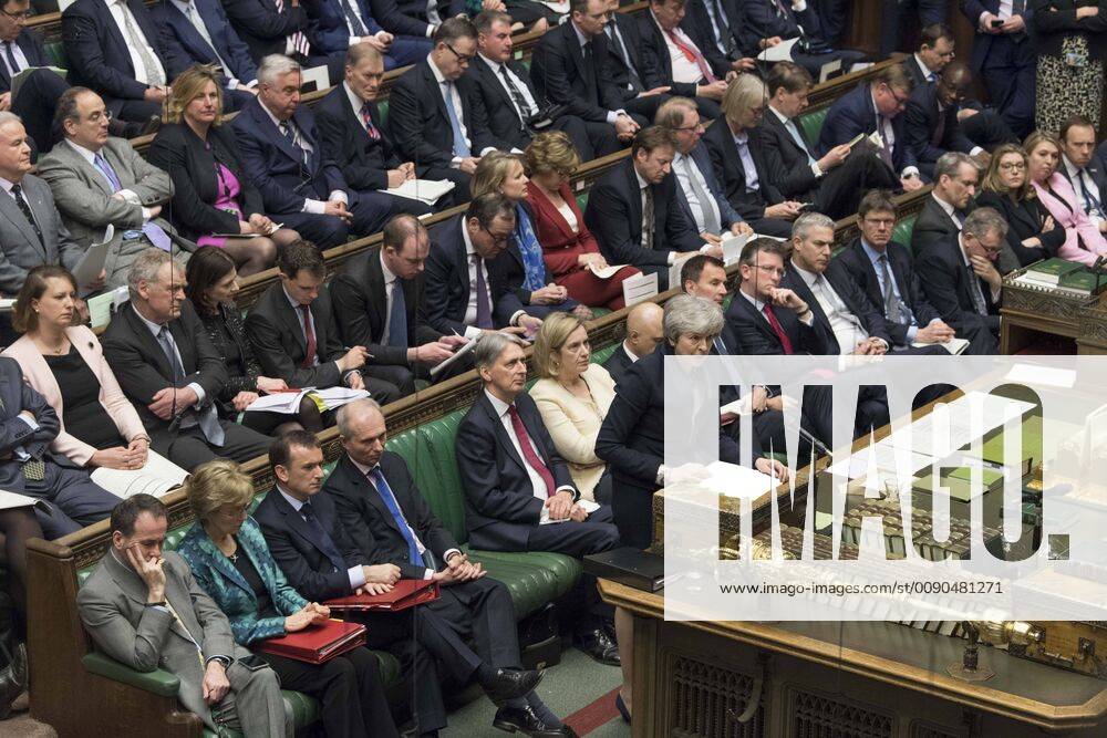 (190404) -- LONDON, April 4, 2019 -- British Prime Minister Theresa May attends the Prime Minister s Questions at the House of Commons in London April 3, 2019. British lawmakers on Wednesday night voted to support a bill that rules out no-deal and delays Britain s departure from the European Union in a narrow margin. UK Parliament Mark Duffy) BRITAIN-LONDON-PMQS HOCxMANDATORYxCREDIT:Parliament MarkxDuffy