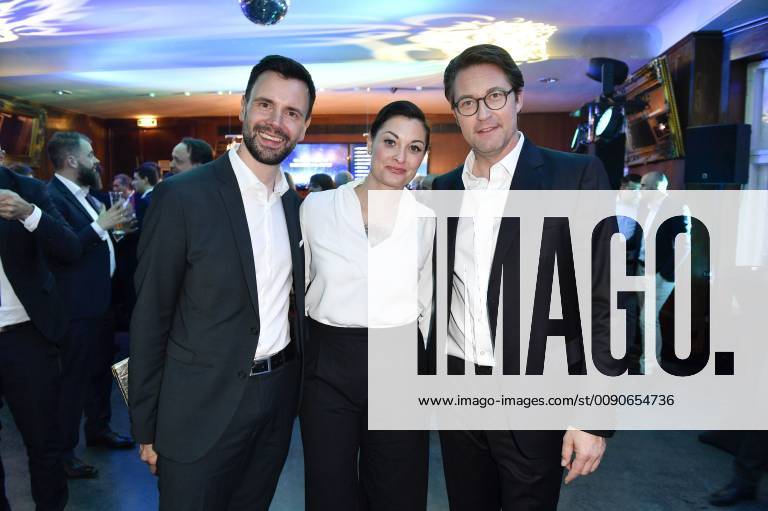 Felix Falk Lina van de Mars and Andreas Scheuer at the presentation of the German Computer Game Award 2019 in the Admiralspalast Berlin 09 04 2019 Foto:xF.xFuturexImage