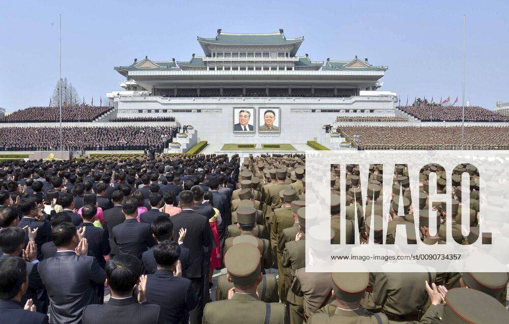 Celebration of Kim Jong Un s re-election North Korean citizens take part in an event at Kim Il Sung Square in Pyongyang on April 13, 2019, to celebrate after parliament re-elected Kim Jong Un as the country s leader earlier in the week.