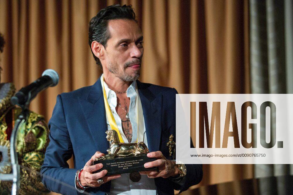 Singer Marc Anthony receives the Order of the Golden Sphinx Award, handed by the Harvard University s Hasty Pudding Institute of 1770, in Manhattan, New York, USA, 15 April 2019. Marc Anthony receives the Order of the Golden Sphinx award !ACHTUNG: NUR REDAKTIONELLE NUTZUNG!