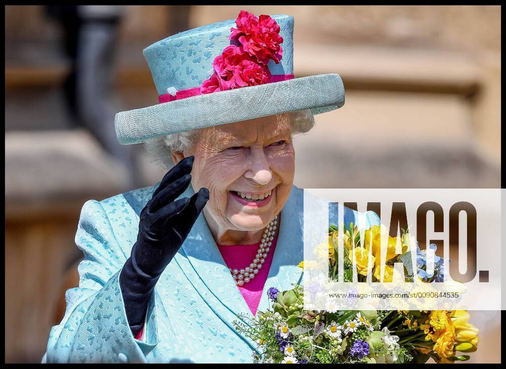 . 21 04 2019. Windsor , United Kingdom. Queen Elizabeth II attends Easter Day Service. Queen Elizabeth II is joined by members of the Royal family on her 93rd birthday, as they attend the Easter Sunday Church service at St Georges Chapel, Windsor Castle. xAndrewxParsonsx xi-Imagesx IIM-19588-0033