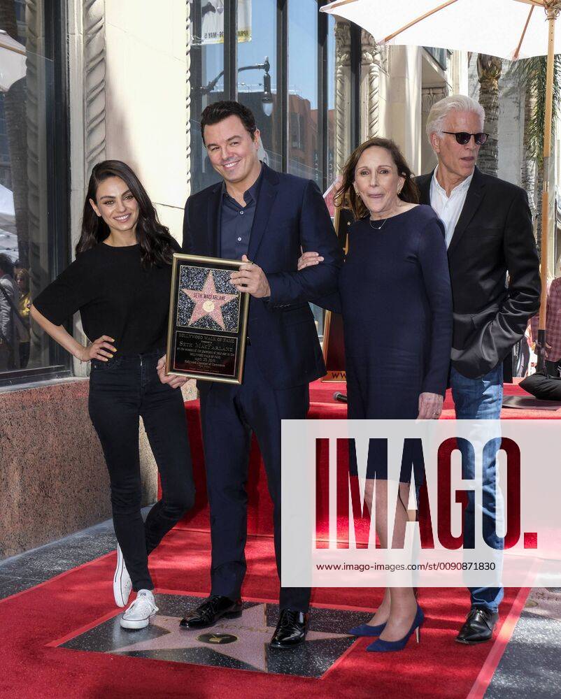 Los Angeles, California, U.S - Mila Kunis, Ann Druyan and Ted Danson attend a ceremony honoring actor Seth MacFarlane with a star on the Hollywood Walk of Fame in the Category of Television, on Tuesday, April 23, 2019, in Los Angeles. Los Angeles U.S. - ZUMAc68_ 20190423_zaf_c68_005