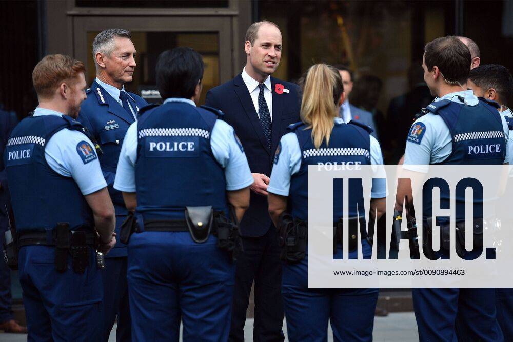 Apr 25, 2019 - Christchurch, Canterbury, New Zealand - PRINCE WILLIAM meets with first responders to the March 15 mosque shootings which killed 50 people. The Duke of Cambridge also was scheduled to visit the Al Noor and Linwood mosques, the Christchurch Hospital and lay a wreath at the Canterbury Earthquake National Memorial, which is inscribed with the names of the 185 people who died in the 2011 quake. Christchurch New Zealand - ZUMAh13_ 20190425_sha_h13_802