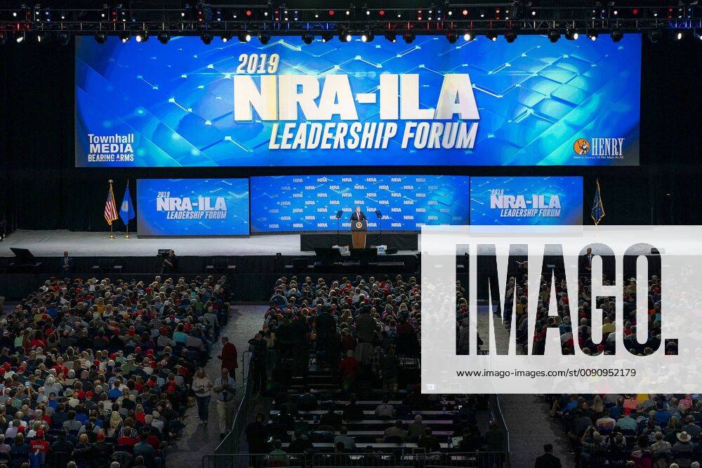 Apr 26, 2019 - Indianapolis, Indiana, U.S. - President DONALD J. TRUMP addresses his remarks on Friday, at the National Rifle Association annual convention. Indianapolis U.S. - ZUMA 20190426_new_z03_002