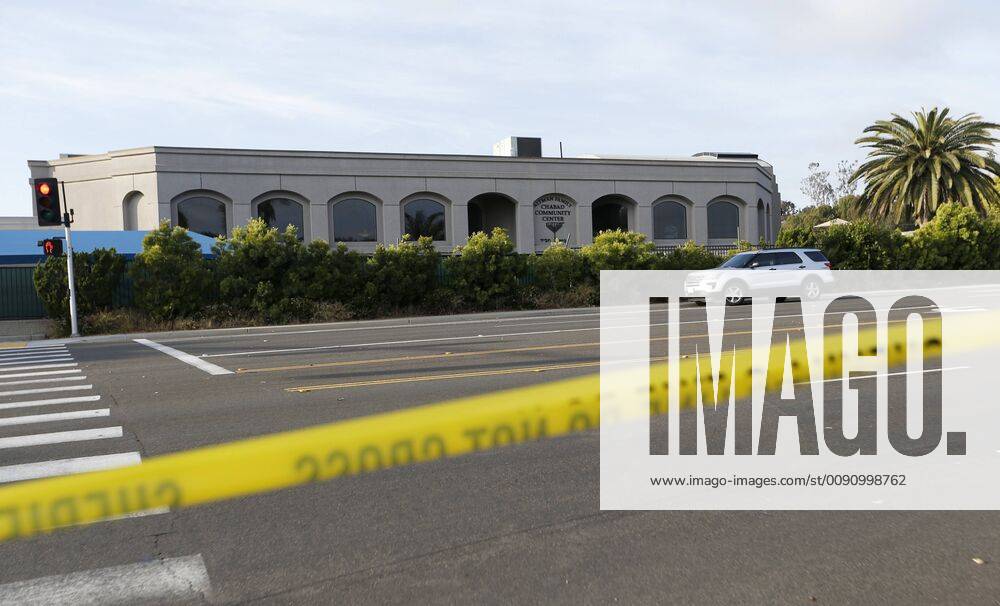 (190428) -- POWAY, April 28, 2019 (Xinhua) -- A police tape is seen near the synagogue where a shooting took place in Poway, California of the United States, April 27, 2019. The suspect of Saturday s synagogue shooting in San Diego, California, has been identified as 19-year-old John Earnest, authorities said. One person died and three others were injured in the synagogue shooting. The wounded were taken to Palomar Medical Center in Escondido. (Xinhua Li Ying) U.S.-POWAY-SYNAGOGUE SHOOTING