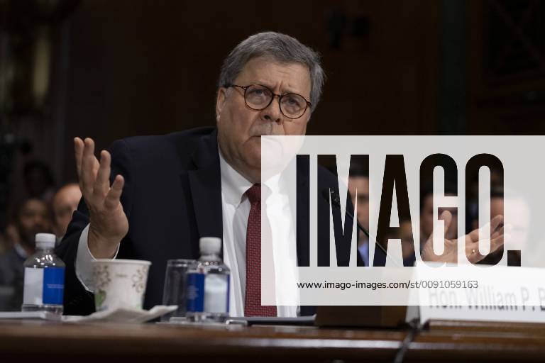 Washington, District of Columbia, United States - Attorney General WILLIAM BARR testifies before the Senate Judiciary Committee shortly after reports reveal that Special Counsel ROBERT MUELLER objected to the conclusions of BARRâ€⠢S summary of MUELLERâ€⠢S report into Russian interference into the 2016 presidential election. May 1, 2019 Washington United States - ZUMAc210 20190501_zap_c210_049