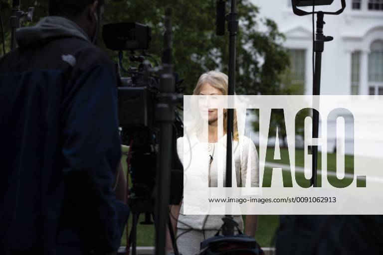 Washington, District of Columbia, U.S. - Kellyanne Conway, counselor to United States President Donald Trump, participates in a television interview prior to speaking with members of the media in the West wing driveway at the White House in Washington, D.C. on May 1, 2019. Credit: CNP Washington U.S. - ZUMAs152 20190501_zaa_s152_004