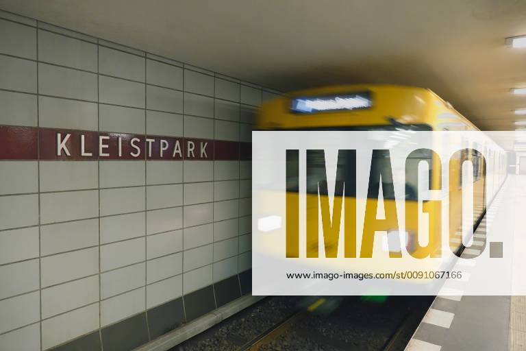 Subway at Kleistpark Subway at Kleistpark 30 04 2019 Schöneberg Berlin A subway travels to the subway station Kleistpark