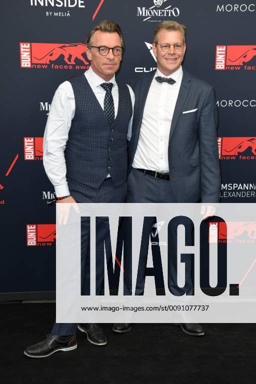 Andre Eisermann with husband Manuel Wortt at the BUNTE New Faces Award Film at the transformer station in Berlin on 02 05 2019