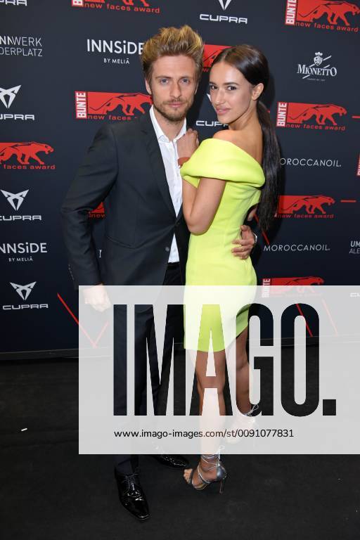 Joern Schloenvoigt with wife Hanna Weig at the BUNTE New Faces Award Film at the transformer station in Berlin on 02 05 2019