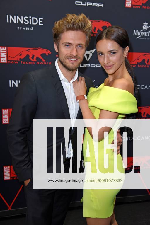 Joern Schloenvoigt with wife Hanna Weig at the BUNTE New Faces Award Film at the transformer station in Berlin on 02 05 2019