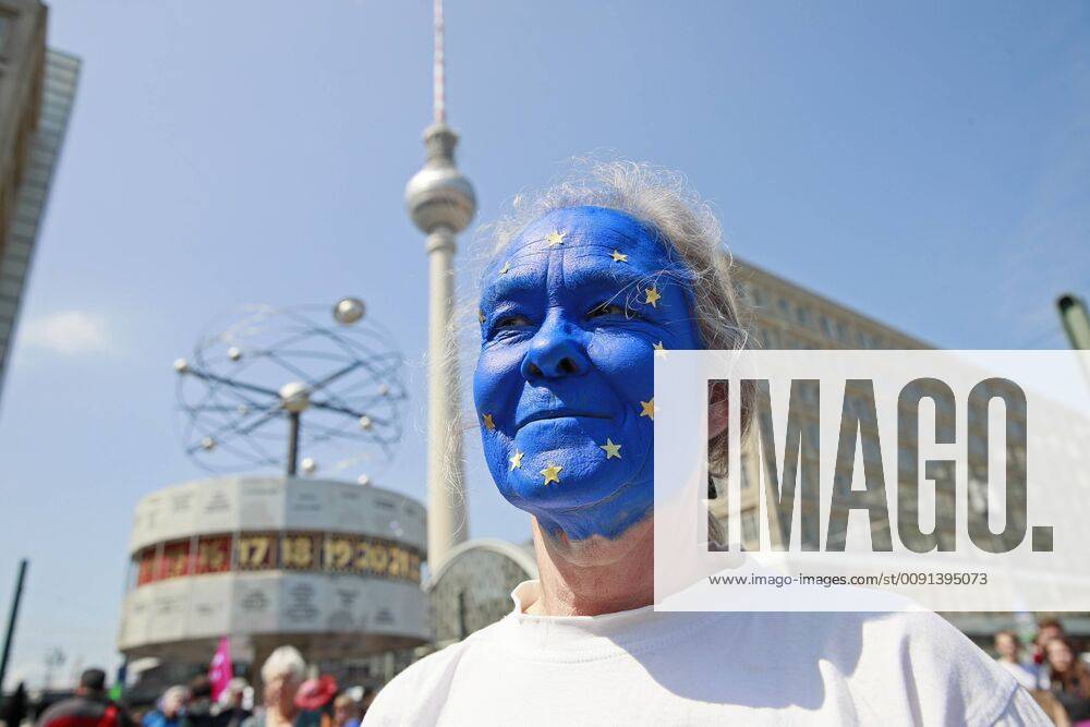People take part in a demonstration with the motto A Europe for All, Your Voice Against Nationalism in Berlin on May 19, 2019 Demonstration for Europe Against Nationalism in Berlin