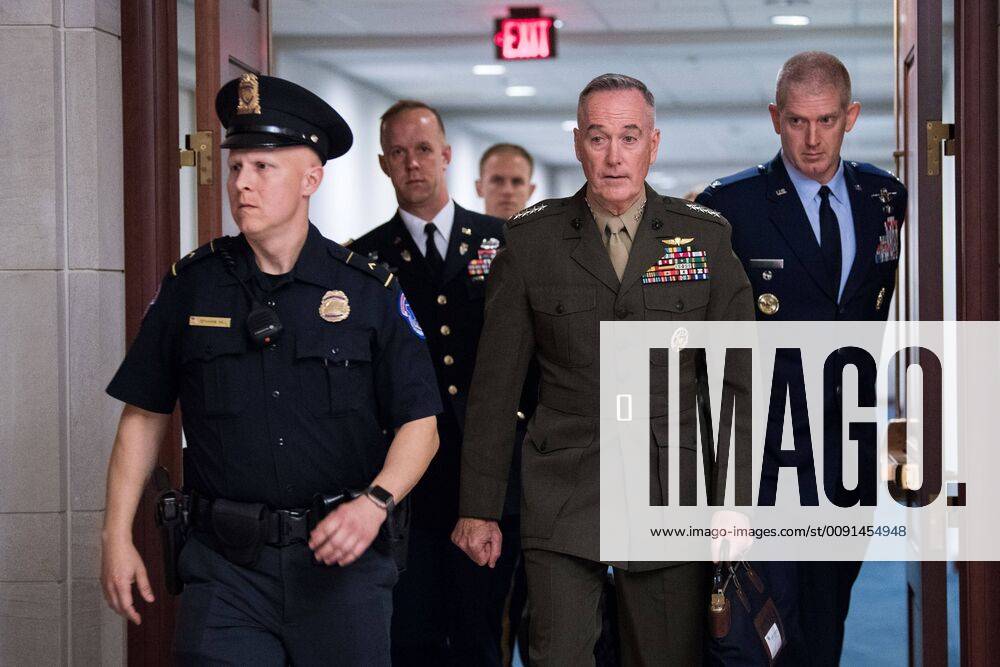 Chairman of the Joint Chiefs of Staff Joseph Dunford arrives to deliver a classified briefing on Iran to Senators on Capitol Hill in Washington, D.C. on May 21, 2019. The briefing will address escalating tensions with Iran including their alleged attacks on oil pipelines and other nations ships operating in the region. WAP20190521353 KEVINxDIETSCH