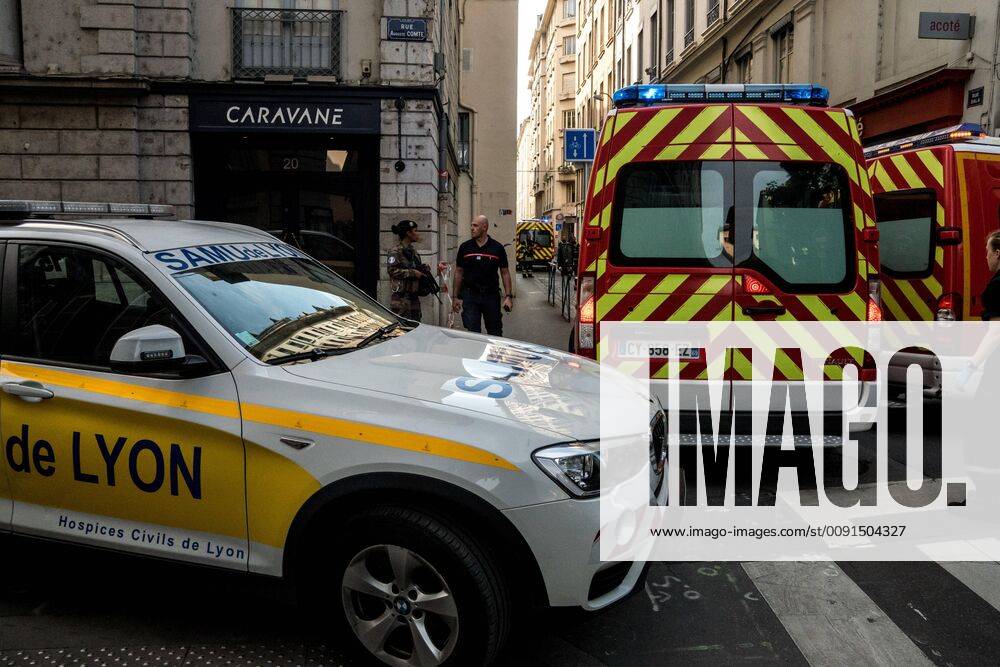 Lyon, France - Explosion of a parcel bomb on Victor Hugo Street in central Lyon, France, on May 24, 2019. More than a dozen people were injured in the explosion. Lyon France - ZUMAn230 20190524_zaa_n230_596