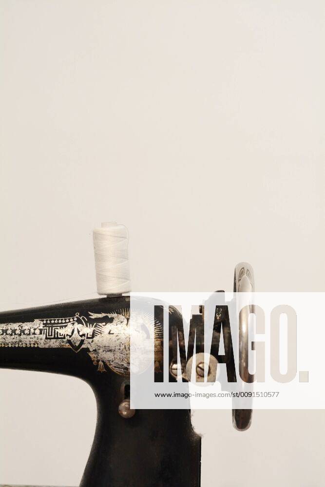 Close-up of old vintage sewing machine property released IGGF01028
