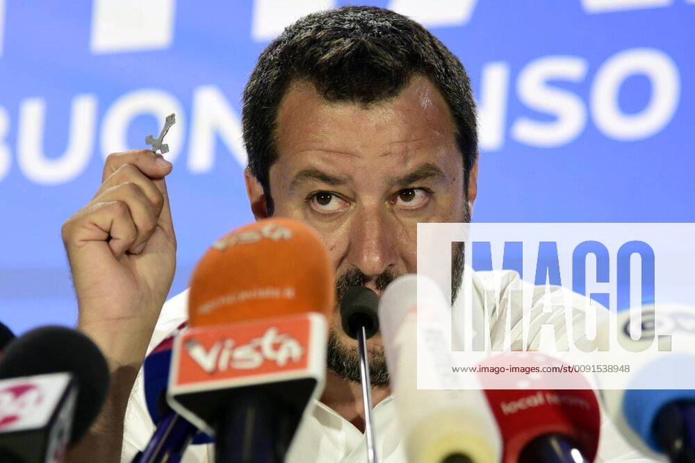2019 European elections Interior Minister Matteo Salvini meets the press after the votes are closed