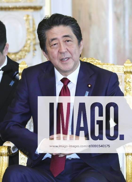 Trump in Japan Japanese Prime Minister Shinzo Abe is pictured during his meeting with U.S. President Donald Trump at the State Guest House in Tokyo on May 27, 2019. (Pool photo)
