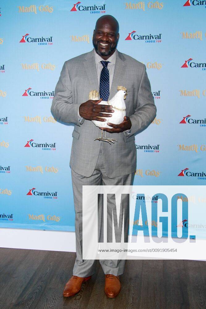 Entertainment Themen der Woche KW25 NEW YORK, NY - JUNE 18: Carnival Cruise Line and NBA star Carnival?s Chief Fun Officer Shaquille O?Neal host an exclusive deck party to celebrate Mardi Gras, Carnival?s newest ship debuting in 2020 at Pier 59 on June 18, 2019 in New York City.