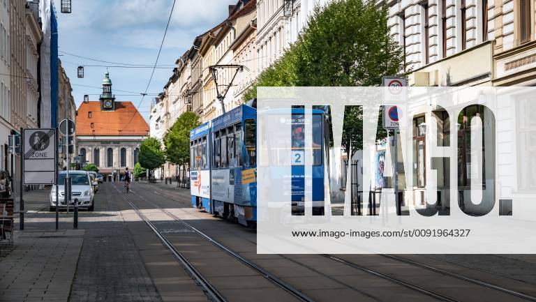 Görlitz Sachsen station, main station, view from Poststraße with tram Tram Görlitz