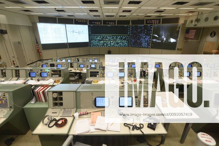 Webster, Texas, USA - The newly restored Mission Control Center at NASA outside of Houston after its dedication Friday to coincide with the 50th anniversary of man s landing on the moon in 1969. The multi-million dollar effort was led in part by former Apollo 11 Flight Director Gene Krantz who was at the dedication. Webster USA - ZUMAd150 20190628_znp_d150_038