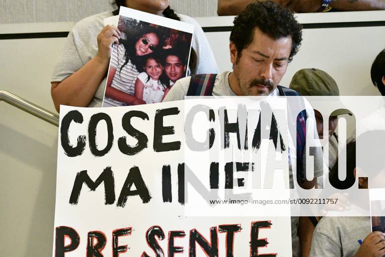 Philadephia, Pennsylvania, United States - Fifty immigrants, joined by community activist occupy the lobby of whats believed to house the office of 2020 US Presidential hopeful Joe Biden, during a pro-immigration and anti-deportation protest in Philadelphia, PA on July 10, 2019. Philadephia United States - ZUMAn230 20190710_zaa_n230_479