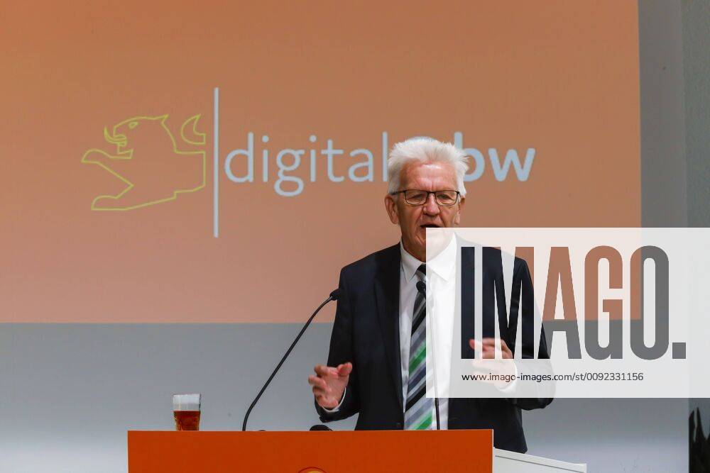 DEU, Germany, Baden Württemberg, Tuttlingen, 19 07 2019 Minister President Winfried Kretschmann digital@bw Festival Future Health Digital in Tuttlingen At the World Centre for Medical Technology, the Baden-Württemberg state government is focusing on the health sector Digitisation is a focal point of the current legislative perio
